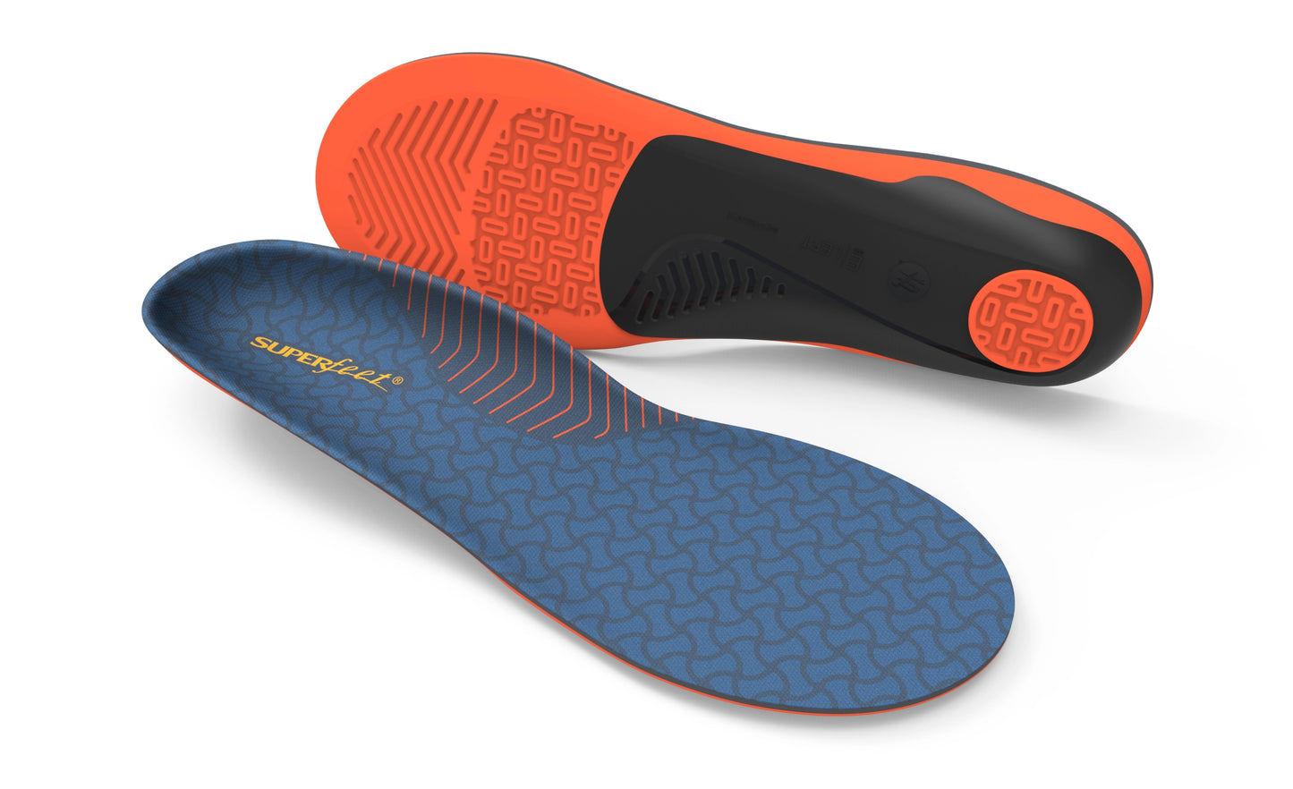 A pair Superfeet Work Cushion insole against a white background. 